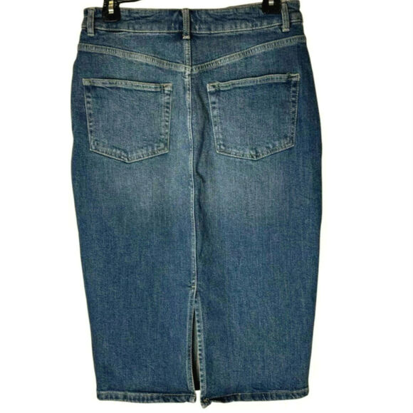 NWT Anthropologie x Pilcro Denim Pencil Skirt $130 Size 6 Blue Midi - Picture 6 of 7